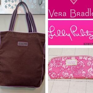 Cotton Canvas Tote & Cosmetic bag